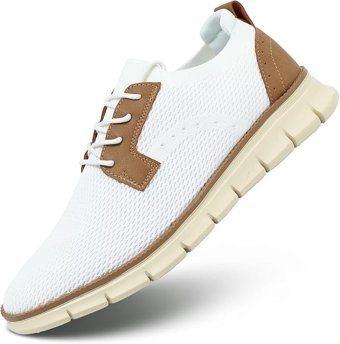 Mens Casual Oxfords Walking Shoes Fashion Mesh Dress Business Sneakers Work Comfortable Lightweight Soft Sole