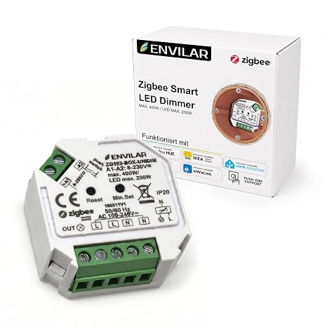 Zigbee 3.0 LED Dimmer 230V Flush-Mounted 0-200W Hue Compatible