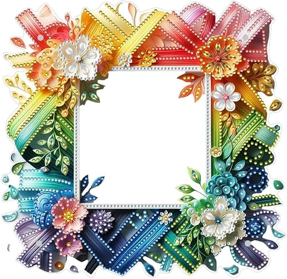 DIY Diamond Photo Frame Creative Flower Acrylic Desktop Ornaments Diamond Art Frame Ornaments Single Sided Diamond Craft Picture Frame Home Decor-Flower06