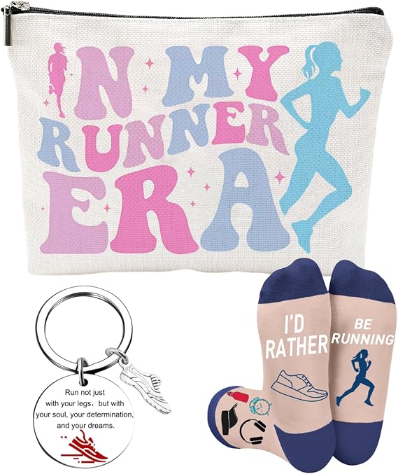 Cool Runner Gifts Women Cross Country Running Gifts Men Funny Runner Socks Runner Running Makeup Bag Gift for Runner