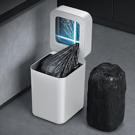 Automatic Sensor Trash Can, 4.1 Gal Smart Bathroom Trash Can, with Lid, Automatic Self-Sealing and Self-Changing, for Kitchen Bedroom Home Office