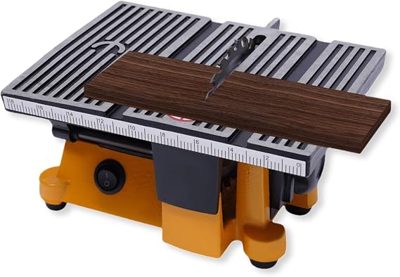 Mini Table Saw Cutting Machine, 90W Electric Table Saws for Woodworking DIY, 4500RPM Bench Tile Cutter Saws with Scale & 3 Blades, Depth Cut 5/8", for Wood Glass Stone Plywood