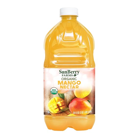 Sunberry Farms Organic Mango Nectar, 64 Fl oz, Gluten Free, non-GMO, All Natural