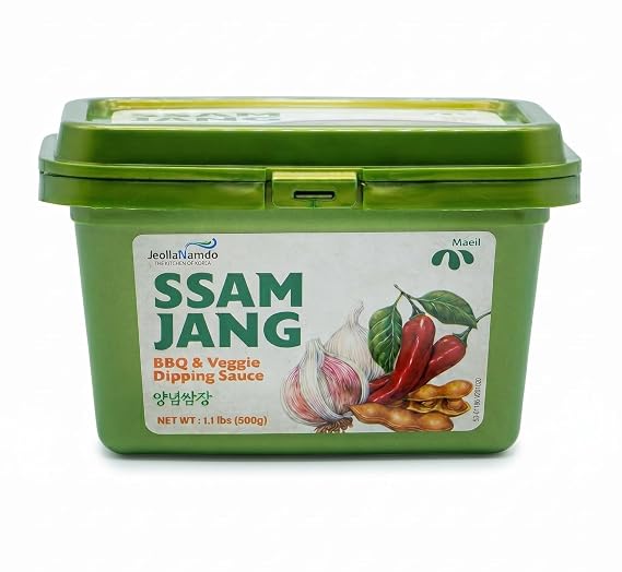 Mild Ssamjang Seasoning Sauce [ Korean Pantry ] Spicy Savory Jang Sauce with Fermented Soybean and Peppers, Perfect for Dipping [ JRND Foods] 500g