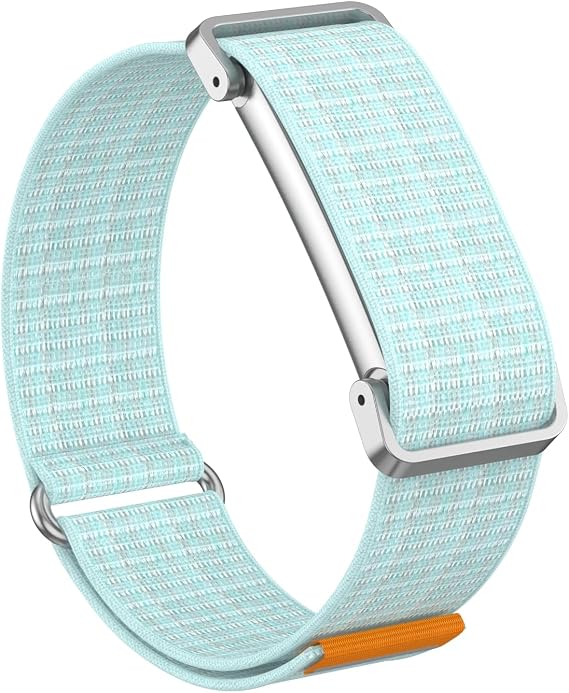 Google Fitbit Airバンド対応 ナイロンスポーツリストストラップ 調節可能 通気性 交換用ソフトナイロンループリストバンド 男女兼用 軽量 丈夫なメタルフレーム 面ファスナー付き