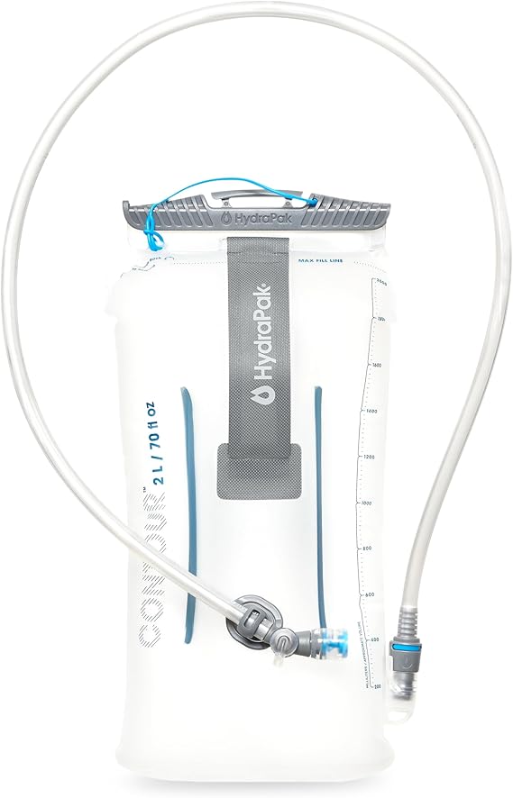 HydraPak Contour (1.5L, 2L, or 3L Hydration Reservoir) - Low-Profile Water Bladder, Fits Most Hydration Packs – High-Flow Bite Valve, Leak Proof, Fully Reversible