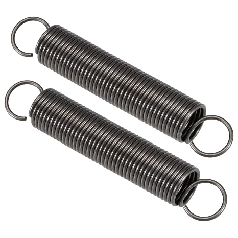 TOP-VIGOR 2Pcs Extension Compressed Spring, 2mm Wire Dia, 20mm OD, 120mm Free Length Durable Steel Compression Springs, Small Dual Hook Extended Tension Springs