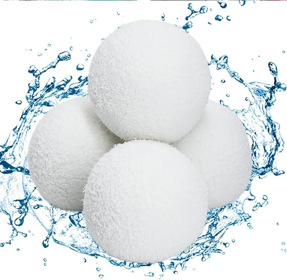 4 Pack Reusable Scum Balls for Hot Tubs & Spas Washable Oil Absorbing Sponge Balls for Pools, Jacuzzis, and Bathtubs Extends Filter Life, Eliminates Oils & Foam
