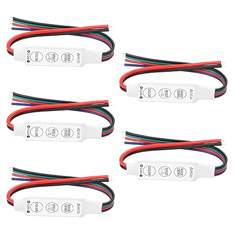 XMSJSIY Mini Led RGB Controller 3Key Led Strip Light Brightness Dimmer-5PCS