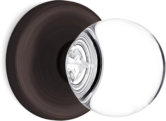 Privacy Round Ball Crystal Door Knobs Venetian Bronze Round Rosette
