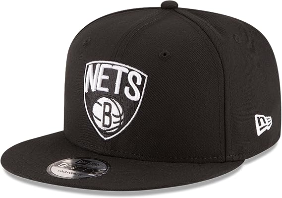 New Era NBA 9FIFTY Black White Adjustable Snapback Hat Cap One Size Fits All (Brooklyn Nets)