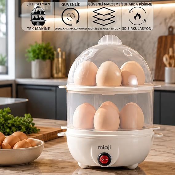 Mioji EG8S 250W Yumurta ve Çok Amaçlı Buharlı Pişirici
