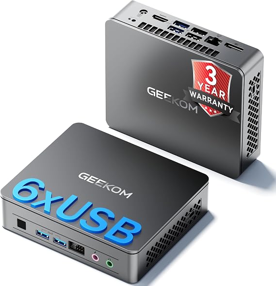 GEEKOM Air12 Lite Business Mini PC, Intel N95(Beats N5095)256GB SSD 8GB RAM