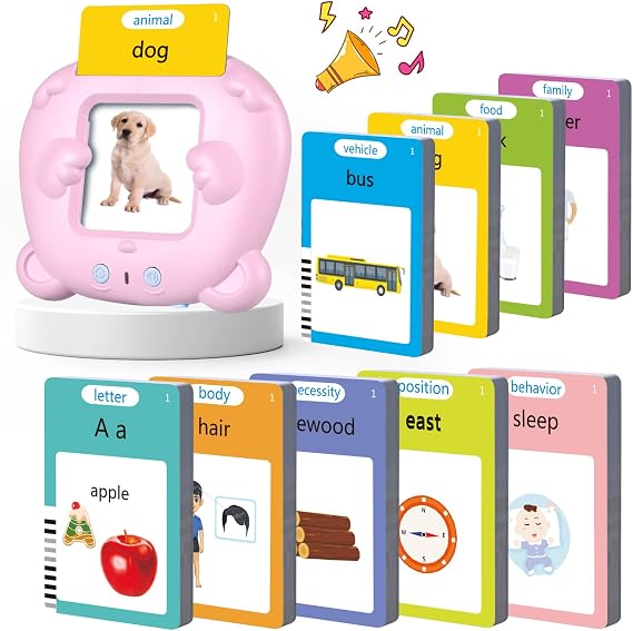 510 Words Talking Flash Cards Early Learning Toys for 3 4 5 Year Old Girls | Montessori Travel Toy, Preschool Educational Toy for Toddler, Sensory Learning Toys Interactive Gifts For Kids Age 3-6