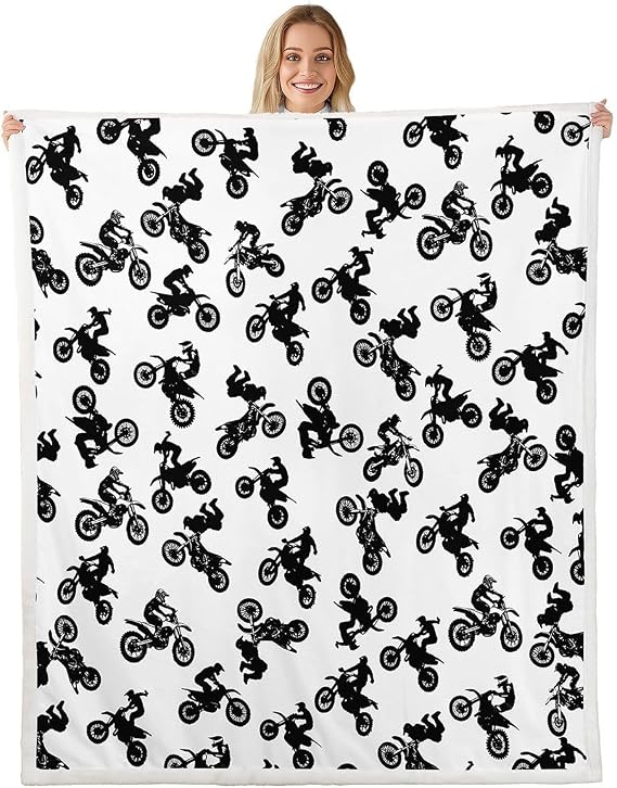 Feelyou Motocross Rider Fleece Throw Boys Girls Gift Sofa Warm