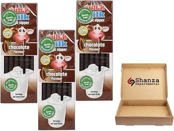Dr Moo Quick Milk Magic Sipper Chocolate Flavour Straws 3 x 13 Pack - (Total 39 Straws)