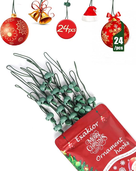 Ornament Hooks Essential Christmas Tree Decorating Hangers Great Xmas Ornament Hooks for Hanging Christmas Decorations 35 PCS (Round-Upgraded-24pcs)