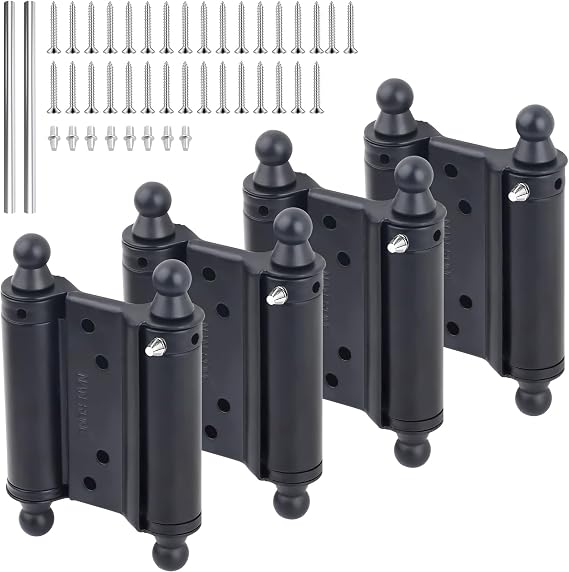 4 Pack 3’’ Double Action Hinges, Double Swing Hinges Swinging Door Hinge Cafe Door Hinges, Stainless Steel Trap Door Hinges Spring Hinge (3’’)