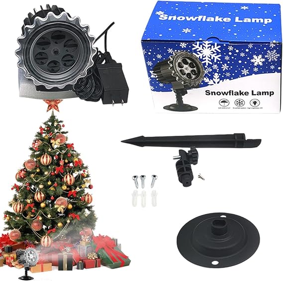 LED Snowflake Light Projector, Snowflake Projector Light | Christmas Projector Light LED Light Waterproof Show Snowfall 5M Power Cord - LED Light Show Snowfall with Remote Control for Lawn Patio Stage