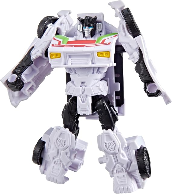 Transformers CYBERWORLD Wheeljack Cyber Changers 4-Inch Action Figure, Quick Change to Car Mode, Robot Toys for Boys and Girls 6 and Up