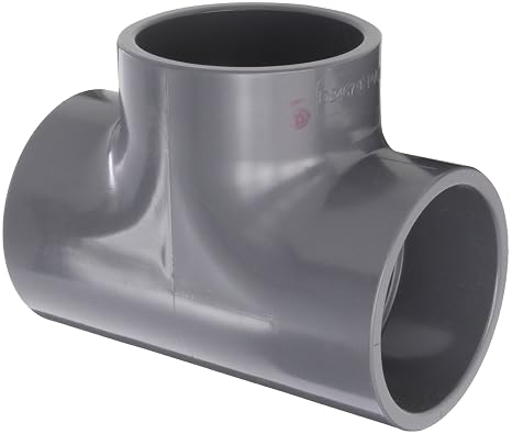 PVC Pipe Fitting, Tee, Schedule 80, Gray, 1/4" Slip Socket