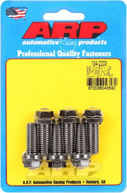 ARP Pressure Plate Bolt Kit, Hex Head, Chromoly, Black Oxide, 12 in Clutch, GM LS-Series, Kit