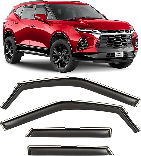 Voron Glass in-Channel Extra Durable Rain Guards for Chevrolet (Chevy) Blazer 2019-2026, Window Deflectors, Vent Window Visors, 4 Pieces - 200892