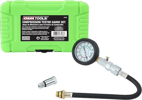 OEMTOOLS 37138 Compression Tester Gauge Set Tests Compression 0-300 PSI