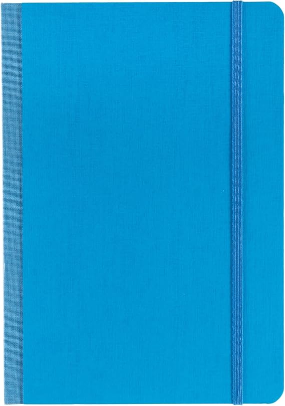 Fabriano Ecoqua Plus Fabric-Bound Notebook, 5.8" x 8.3", A5, Lined, Turquoise