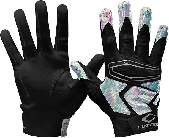 Cutters Football Wide Receiver Gloves. Rev Pro 4.0 Ultra Grip No Slip. Youth and Adult Sizes (1 Pair)