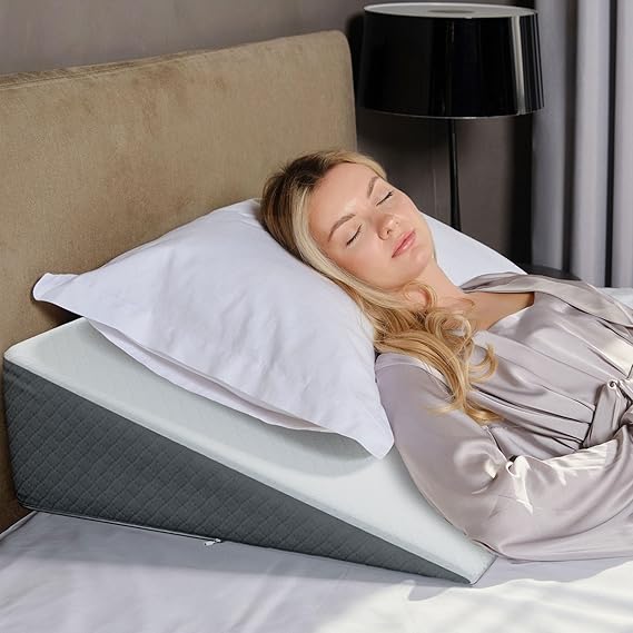 Kolbs Bed Wedge Pillow Chic Jacquard Cover for Sleeping and Acid Reflux, Heartburn (19CM Height Standard Width)