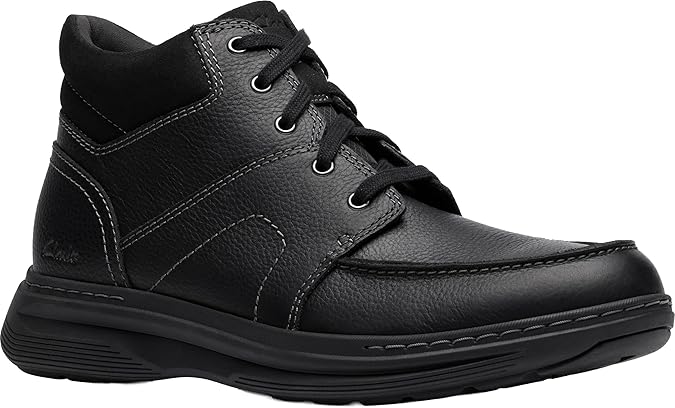Clarks Men's Craftwell Mid Ankle Boot, black tumbled leather, 27.5 cm