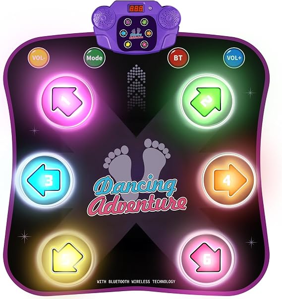 Dance Mat Toys with Bluetooth, Electronic Dance Pad for 3-12 Year Old Kids