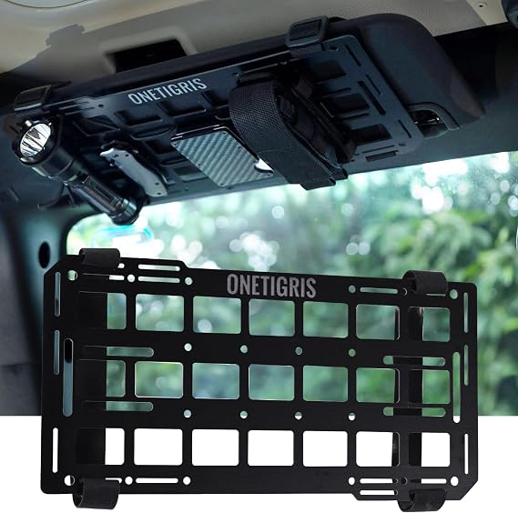 ONETIGRIS Visor MOLLE Panel, Rigid Fiberglass Sun Visor Organizer, 1 Pack