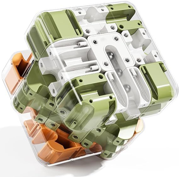 JUKUDAHU 3D Cube Puzzle for Kids 3-12, Color-Match Game | Large 3D Labyrinth Cube, Stress Relief & Logic Development, Brain Teaser Toy, Education Toy, Birthday Gift for Boys Girls