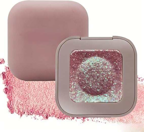 Holographic Eyeshadow - Chameleon Eyeshadow Palette - Plum Mauve Sparkling Eye Shadow - Creamy Shimmer Glitter Iridescent Highlighter Smooth Long Lasting Mermaid EyeShadow Makeup forWomen Rave Concert