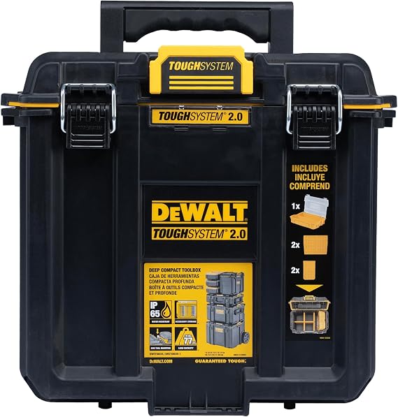 DEWALT TOUGHSYSTEM 2.0 Compact and Durable Deep Toolbox with Removable Dividers (DWST08035)