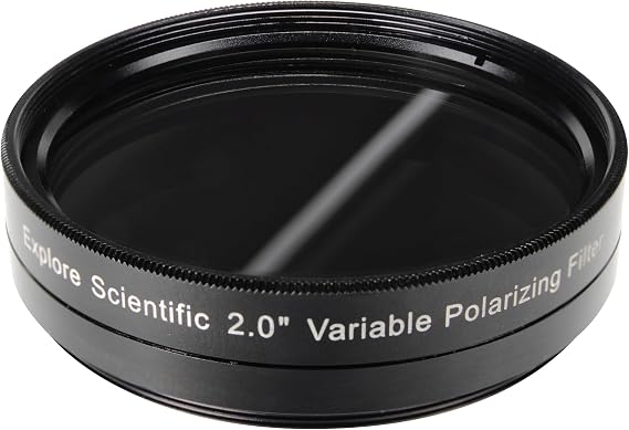 Explore Scientific 2 inch variable polarising filter for telescopes for individual brightness adjustment, 0310250