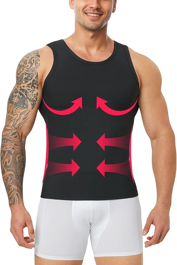 Men's Compression Shirt Slimming Tank Top for Gynecomastia