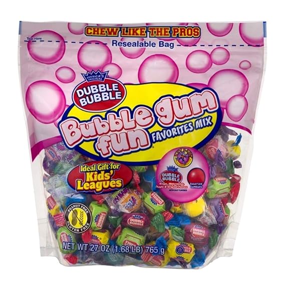 Dubble Bubble Bubble Gum Fun Favorites Mix, Individually Wrapped Pieces, 27 Ounce Bag