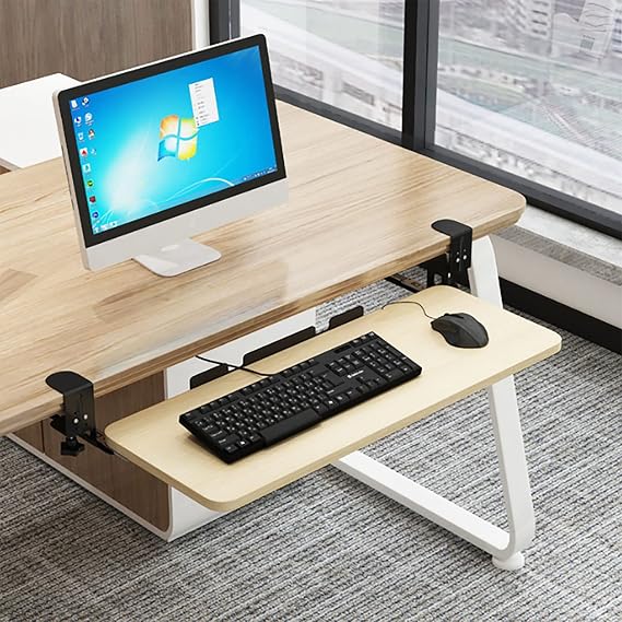 Adjustable Keyboard Tray Extension Computer Desk, Sliding Under The For And Mouse. (B 75x25cm)