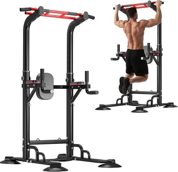 SogesPower 94.5in Power Tower Pull Up Bar Station Dip Station for Home Gym