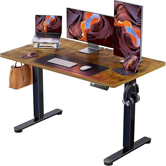 ErGear Electric Standing Desk, Office Work Table, Height Adjustable Desk, Standing Desk, Width 47.2 x Depth 23.6 x Height 28.3-46.5 inches 120 x 60 x 72-118 cm, Weight Capacity 176 lbs, Height