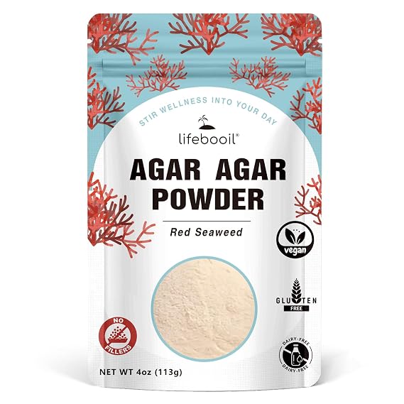 Lifebooil Agar Agar Powder, Vegan Gelatin Substitute, 4oz