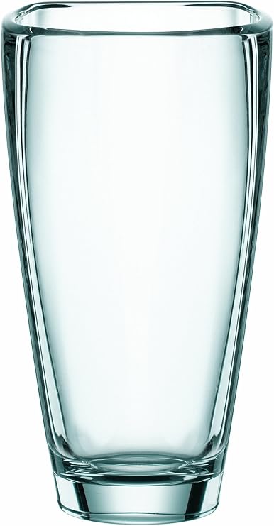 Nachtmann Carre Collection Crystal Vase, Clear Glass, 9.8 - Inch, Decorative Flower Vase, Anniversary, Wedding, and Housewarming Gift, Dishwasher Safe