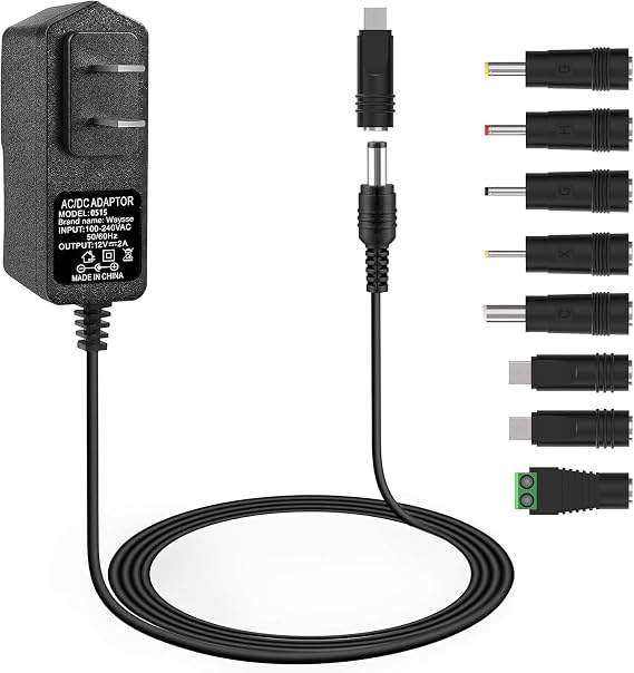 12V 2A Power Supply AC Adapter with 8 Connectors