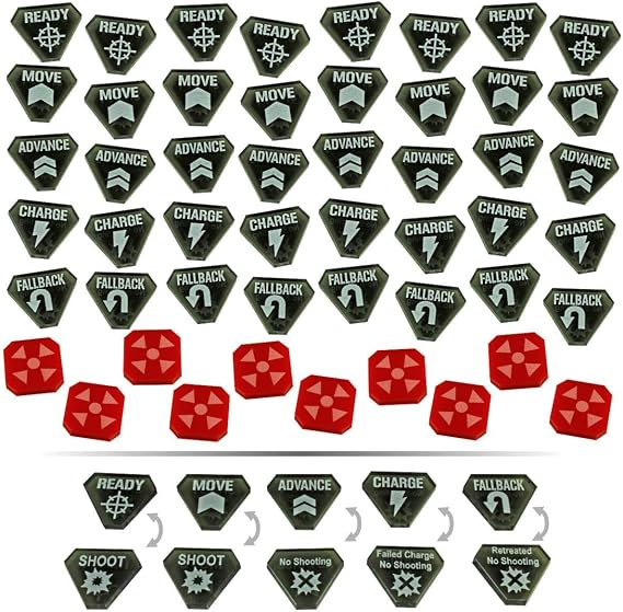 LITKO Combat Tokens | Compatible w/Kill Team | Translucent Grey | 50 Pack