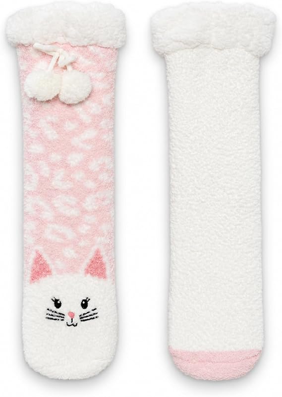 Cuddl Duds Ladies Super Soft 2 Pair Pack Multipack Animal Lounge Socks