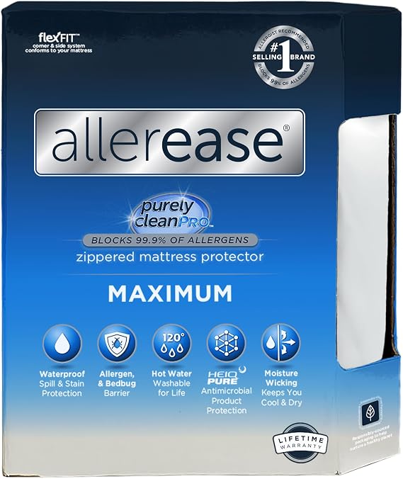 AllerEase Maximum Allergy Mattress Protector, Twin Size