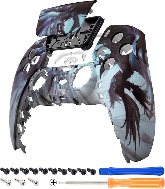 eXtremeRate Dragon Whisper Touchpad Front Top Shell Compatible with ps5 Controller BDM-010 020 030 040 050, DIY Replacement Shell Custom Touch Pad Cover Compatible with ps5 Controller